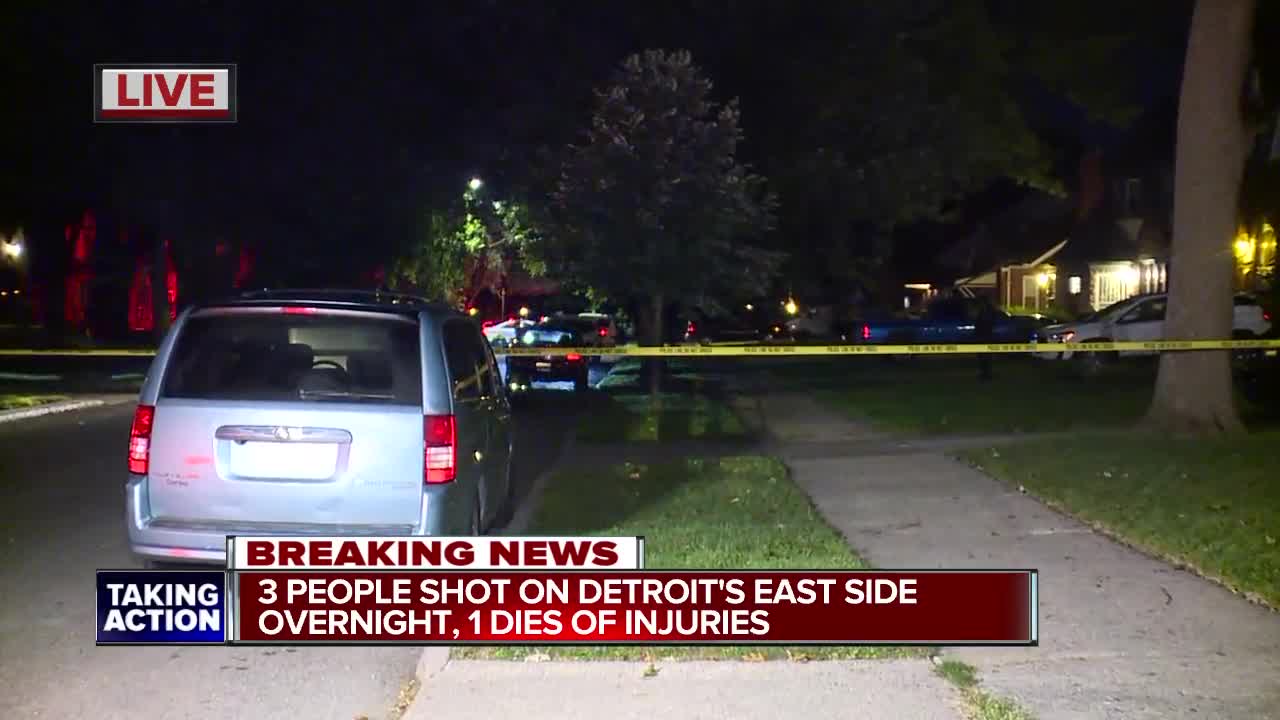 1 dead, 2 injured in shooting on Detroit's east side