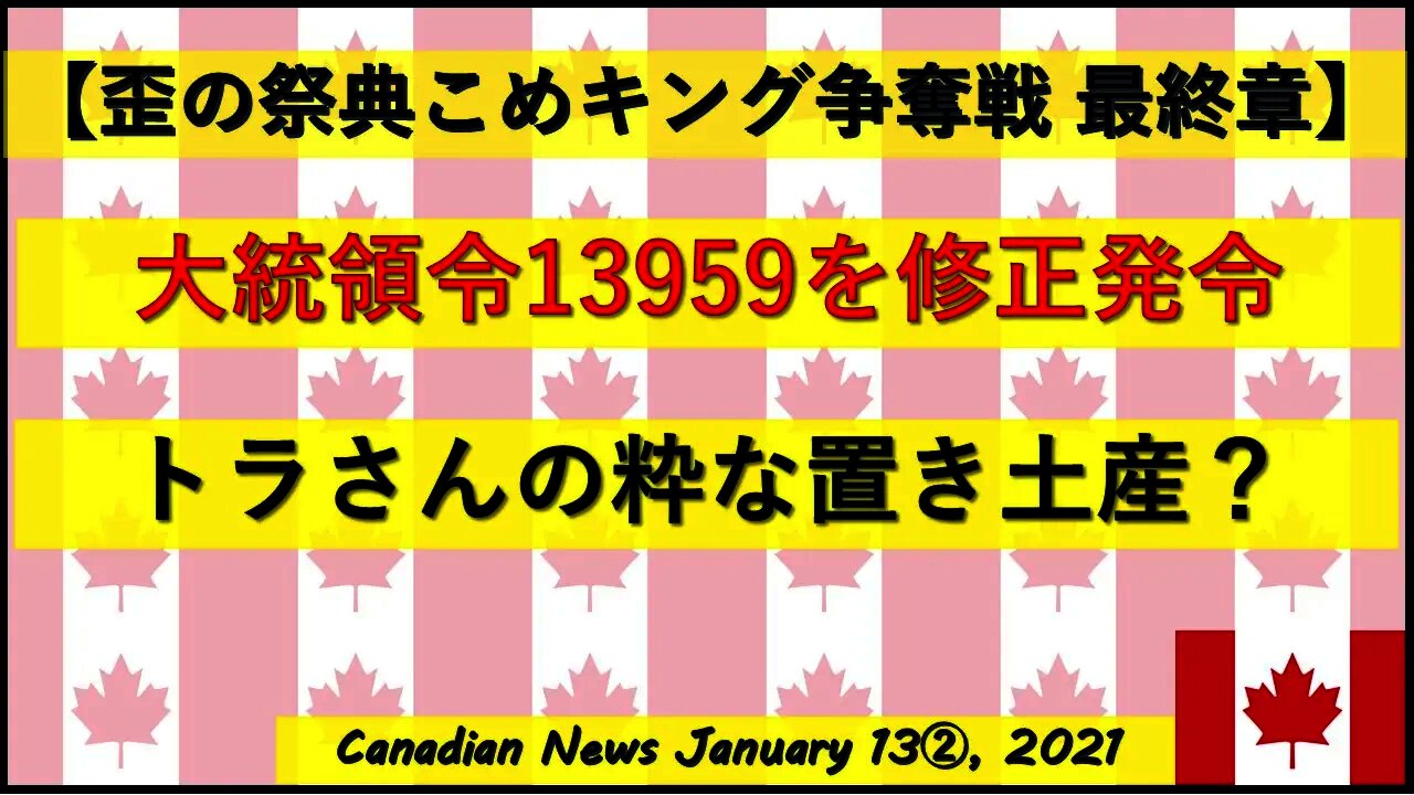 【米大統領選挙】大統領令13959を修正発令 トラさんの粋な置き土産？