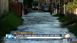 Cleanup, repairs begin after water main break