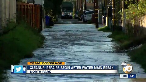 Cleanup, repairs begin after water main break