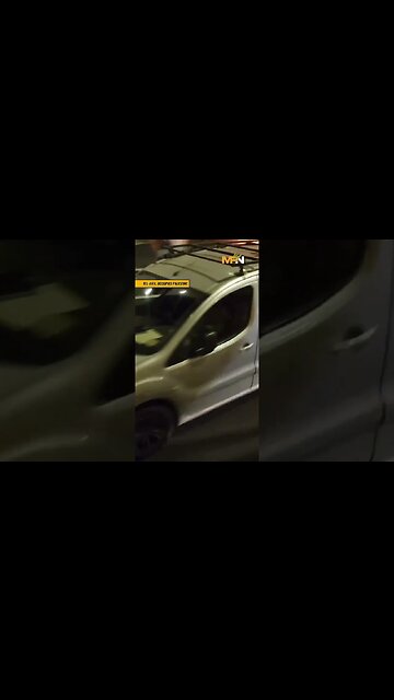 An Israeli driver deliberately drives into a crowd