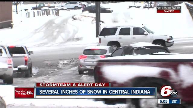 Several inches of snow in central Indiana on March 24