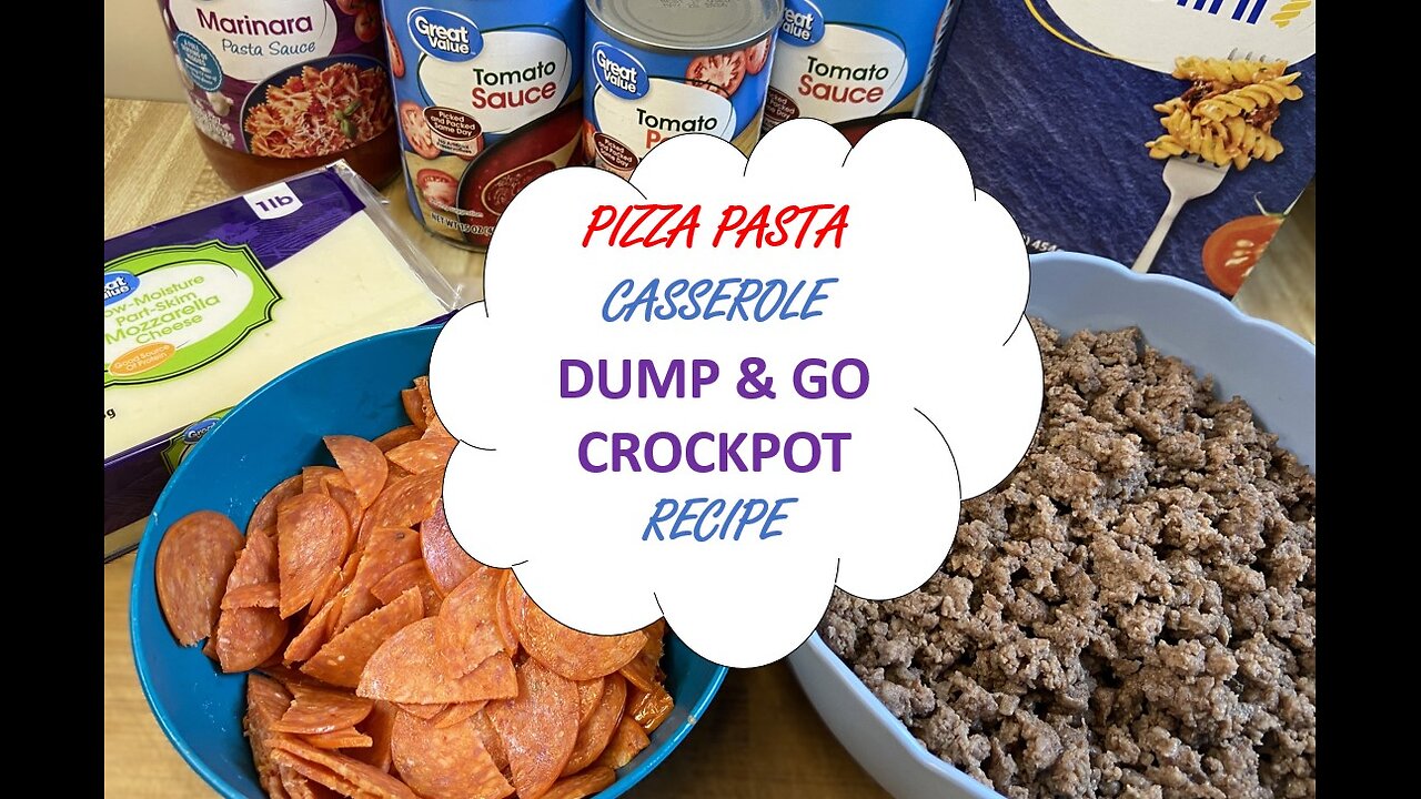 Crock-pot PIZZA PASTA Casserole Dump & Go Recipe | CROCKTOBER Dinner Ideas