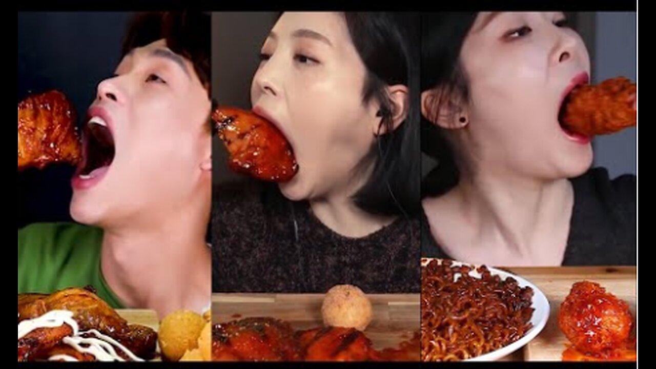 Mukbangers Eating Chicken In One Bite (ASMR/Mukbang) Compilation Fair Use 😋😋😘