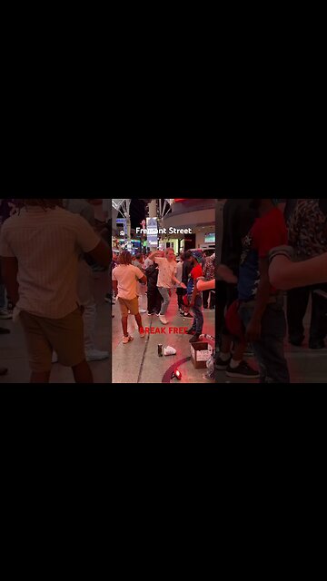 Fremont St., Las Vegas breakdance demonstrate Break Dancing