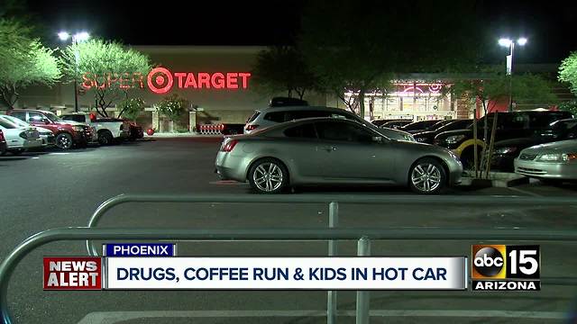 Woman arrested after leaving kids in hot car to get coffee