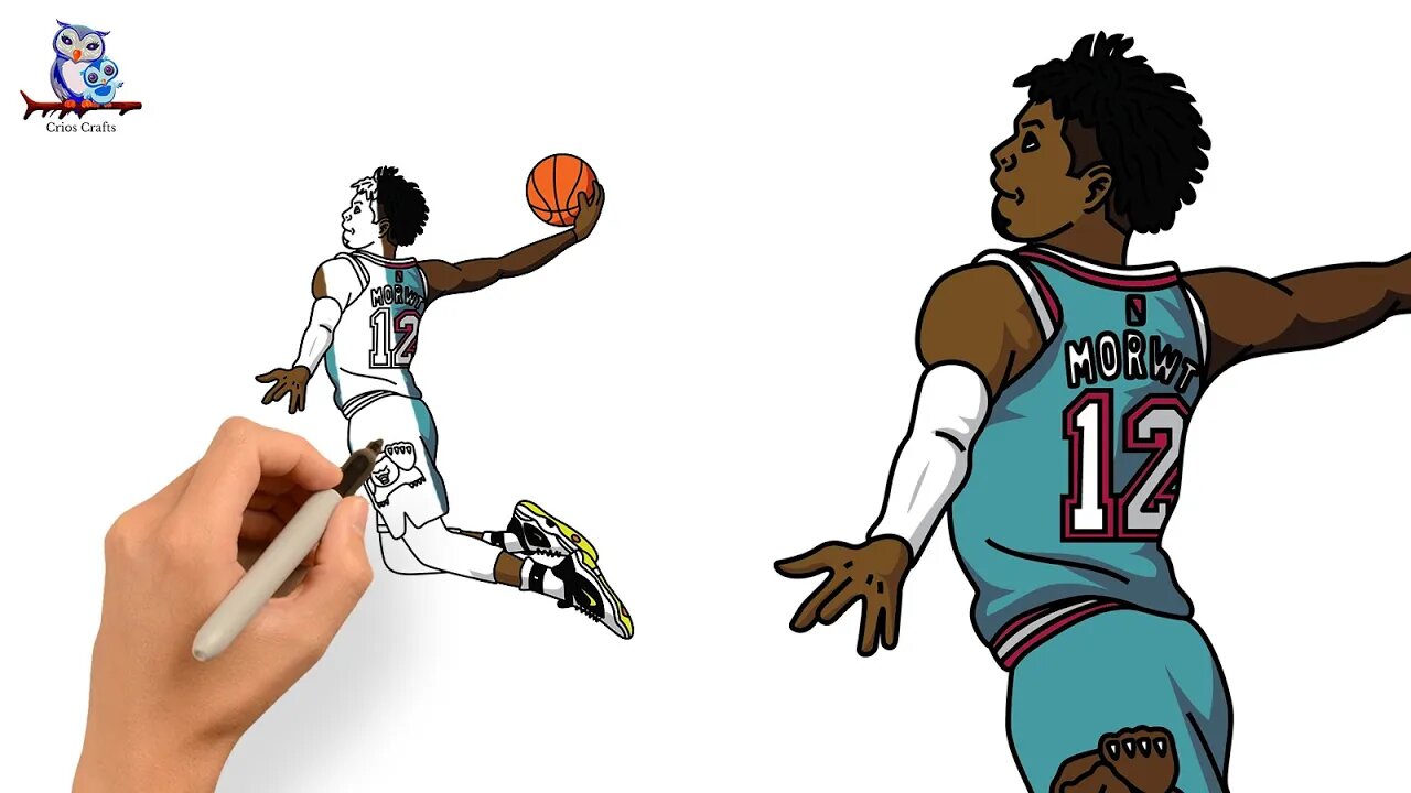 How to Draw Ja Morant Memphis Grizzlies - Art Tutorial