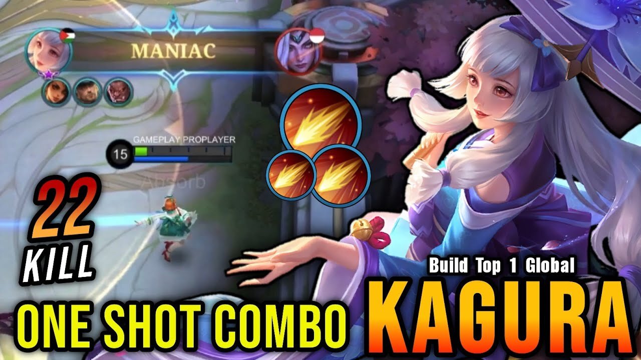 Kagura 22 Kills!! Insane One Shot Damage Build!! - Build Top 1 Global Kagura ~ MLBB