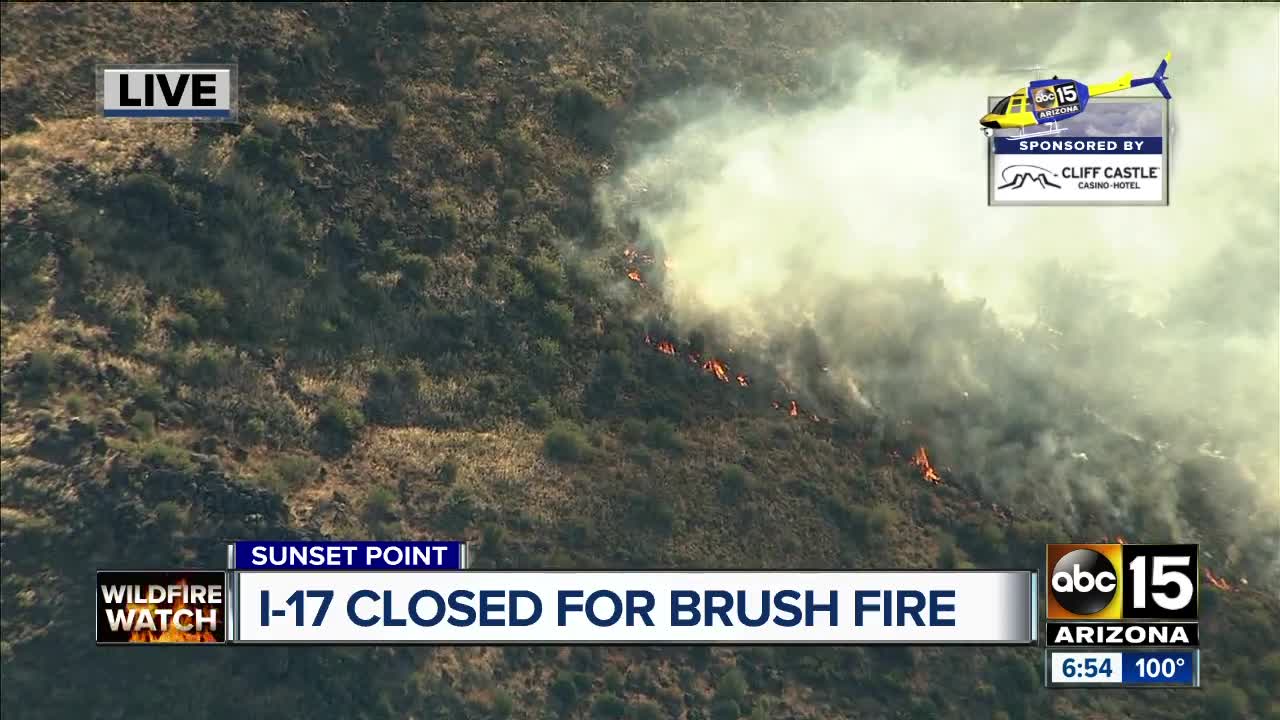 Badger Springs Fire: 100-acre fire sparks near I-17 and Sunset Point