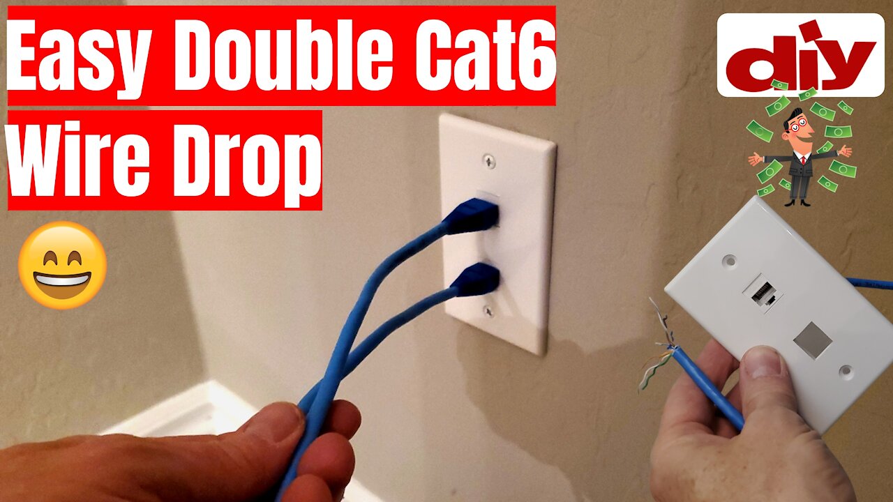 CAT6 CABLE RUN AND CAT6 WALL FISHING - HOW TO - QUICK & EASY!