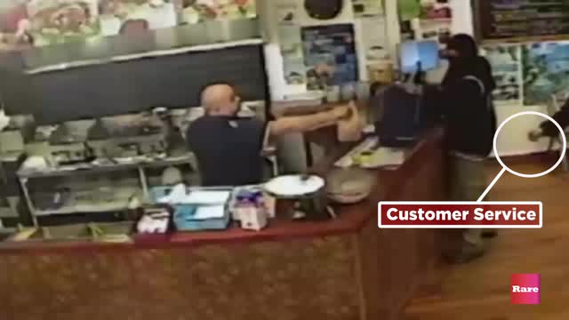 Surveillance footage caught the most epic armed robbery fail ever | Rare News