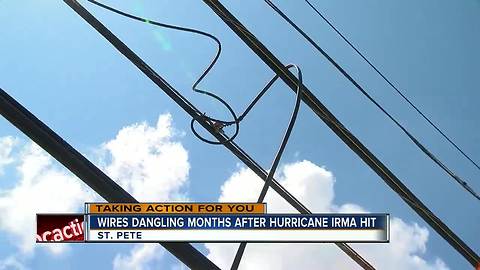 Neighbors worry about hanging cable lines in backyard after Hurricane Irma