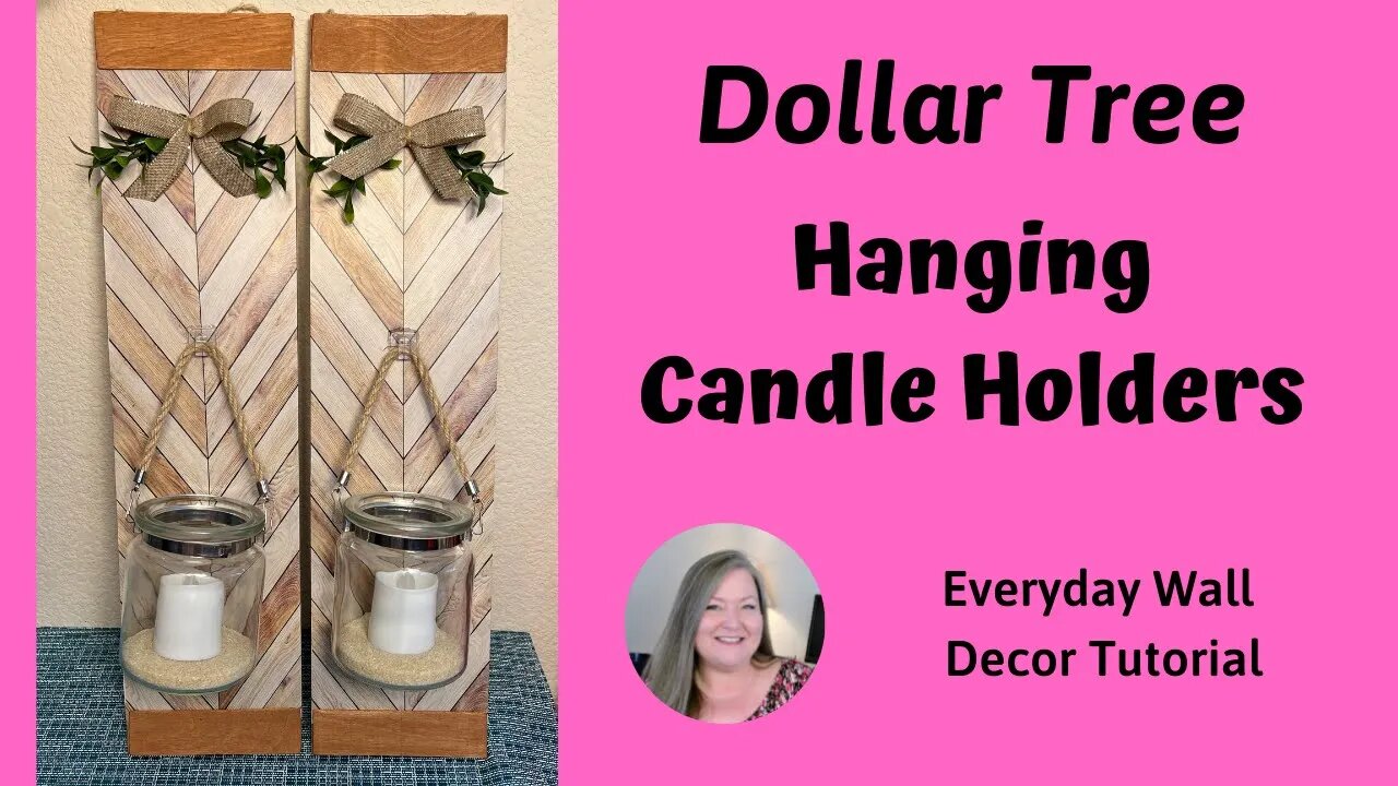 Hanging Candle Holders ~ Dollar Tree Wall Decor DIY ~ Pair of Wall Hanging Candle Holders Tutorial