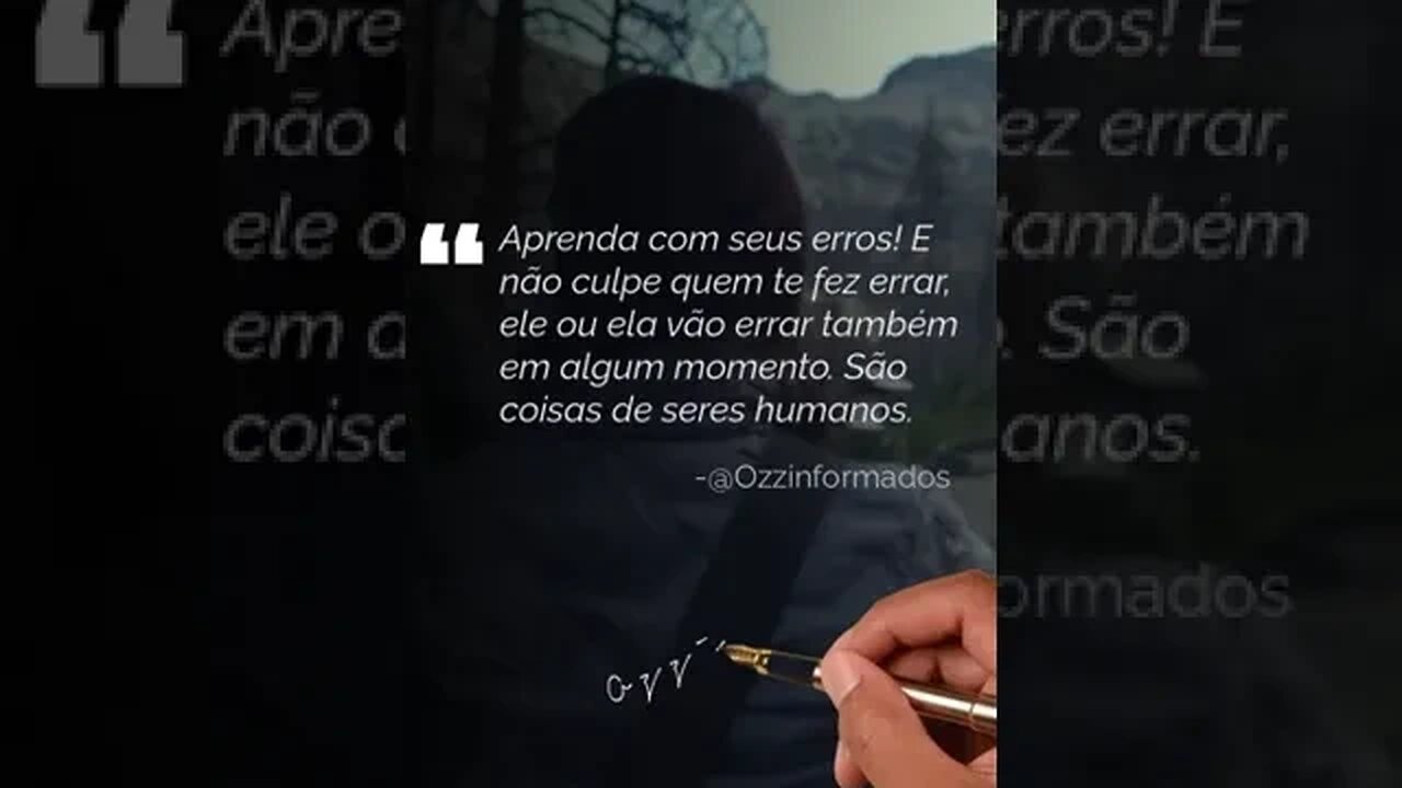 Errou? Aprenda, não culpe. | #Ozzinformados #motivação #shorts