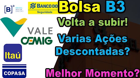 Bolsa b3, volta a subir, varias ações descontadas, comprar agora?, vamos analisar