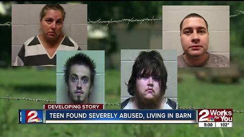 Teen found starving, living in barn, family members arrested