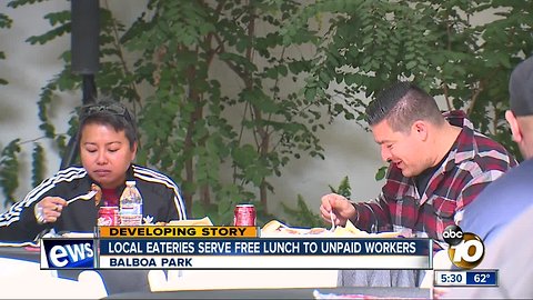 Local eateries serve free lunch to unpaid workers