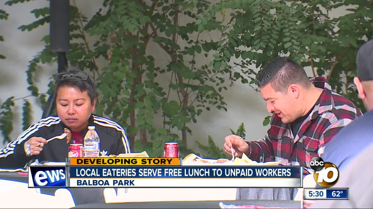 Local eateries serve free lunch to unpaid workers