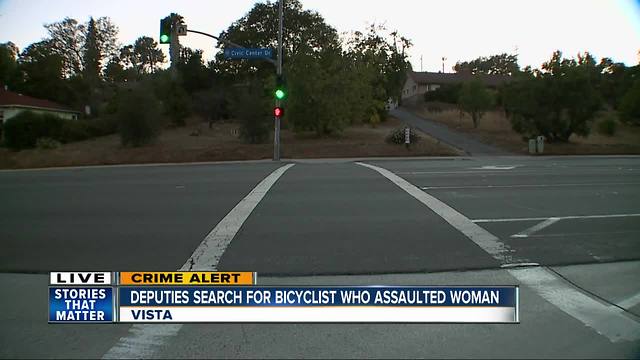 Search on for bicyclist accused of pushing woman down, groping her