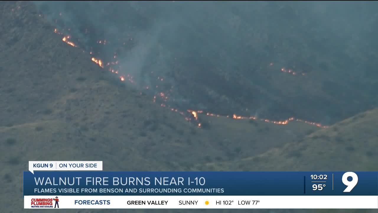 Walnut Fire burning near Benson grows to 1,500 acres