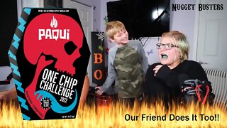 Our friend joins in on the one chip challenge ! #onechipchallenge