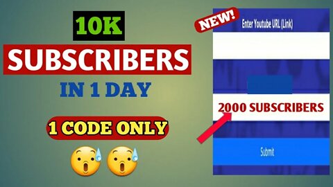 Get 10k Free Subscribers in 1 Day😰😰Secret method for new youtubers!