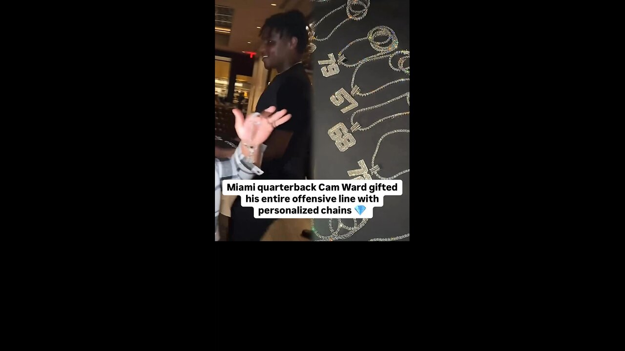 Miami Quarterback Cam Ward gifted his entire offensive line with personalized chains and dinner