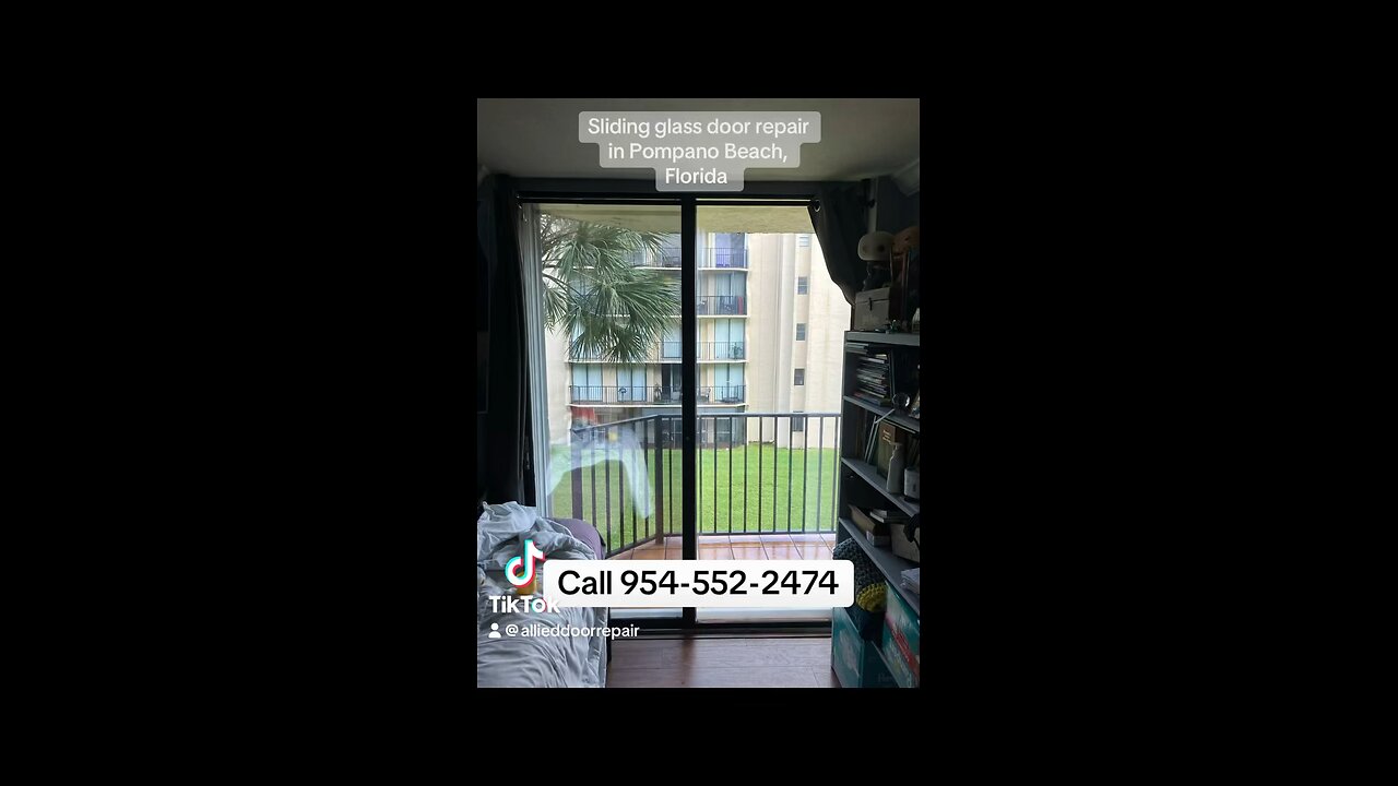 Sliding glass door repair; roller replacement and track refurbishing, in Pompano Beach, Fl.