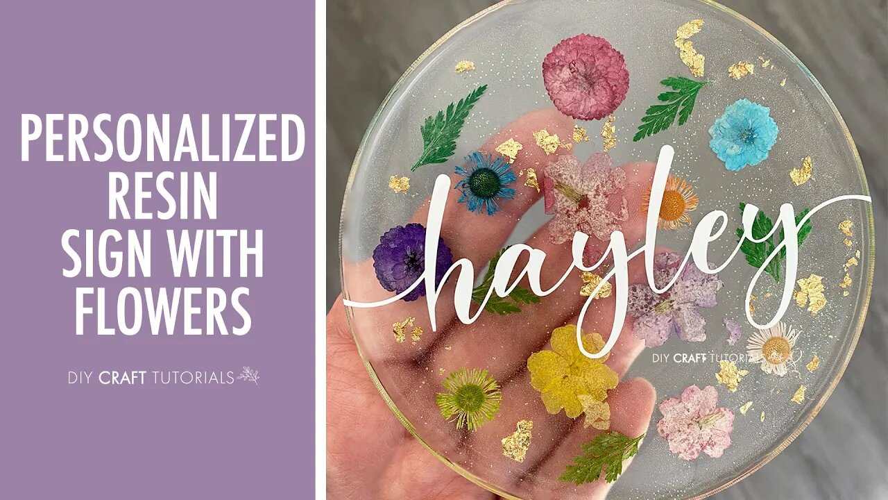 RESIN WITH ME | Personalised Acrylic Sign With Dried Flowers