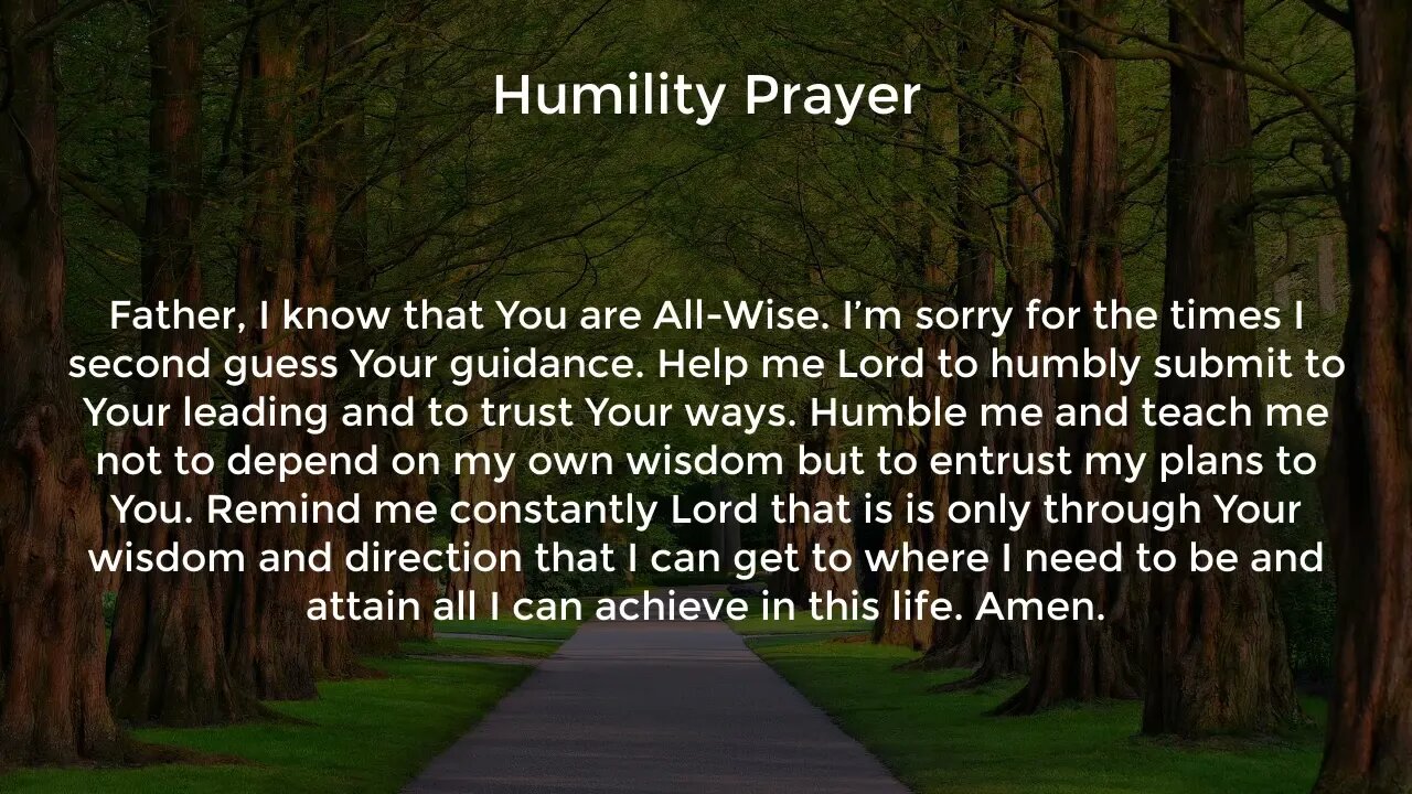 Humility Prayer (Prayer for Wisdom and Direction)