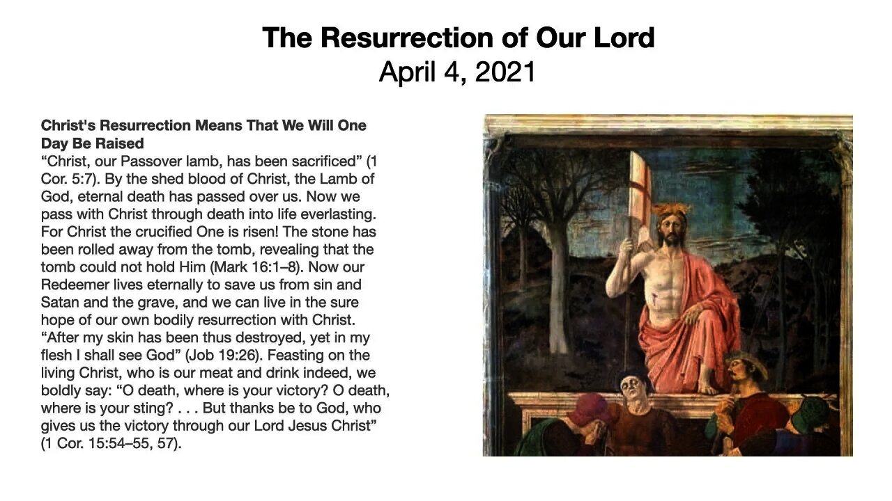 The Resurrection of Our Lord DIVINE SERVICE - April 4, 2021