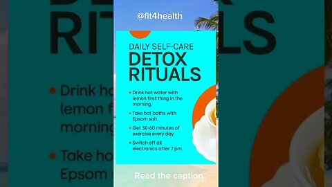 Daily Self-Care Detox Rituals | Self Care Rituals for the Everyday | Detox Self Care #shorts