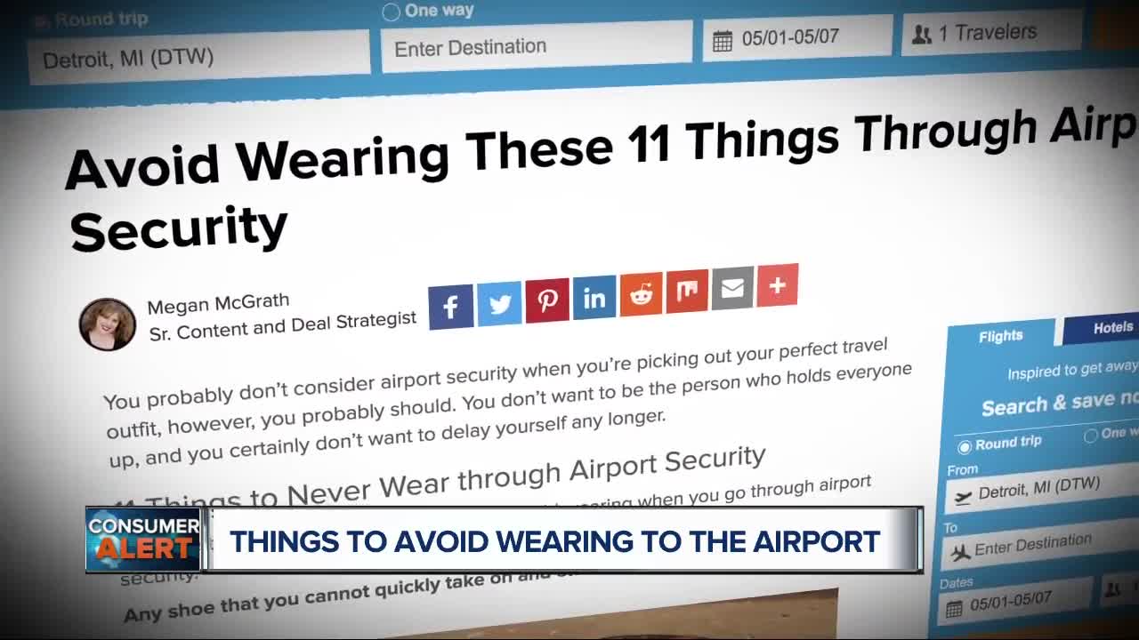 Things to avoid wearing to the airport