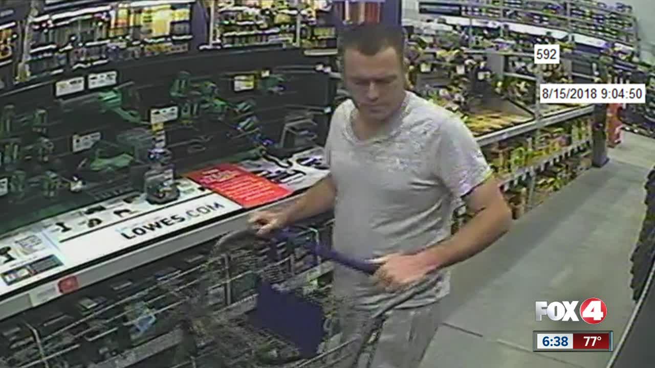 Man caught on camera stealing from Lowes Home Improvement store