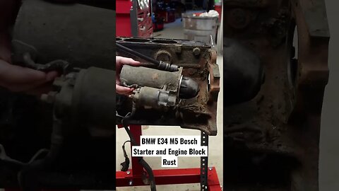 BMW E34 M5 Bosch Starter and Engine Block Rust #bmw #cars #bmwm5 #diy #bmwe34 #restoration #engine