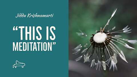 J Krishnamurti | “ This is meditation “ | immersive pointer | piano A-Loven