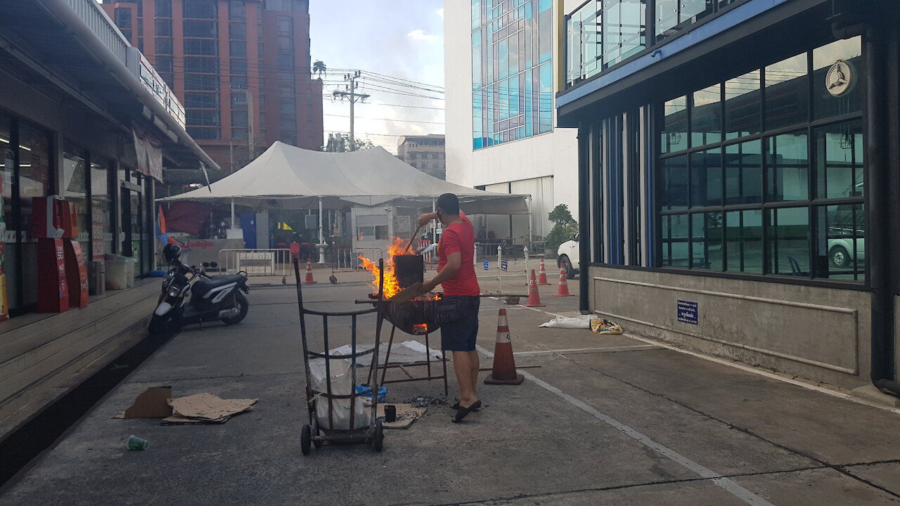 JUST COOKING ASPHALT, NO BBQ GRILLING