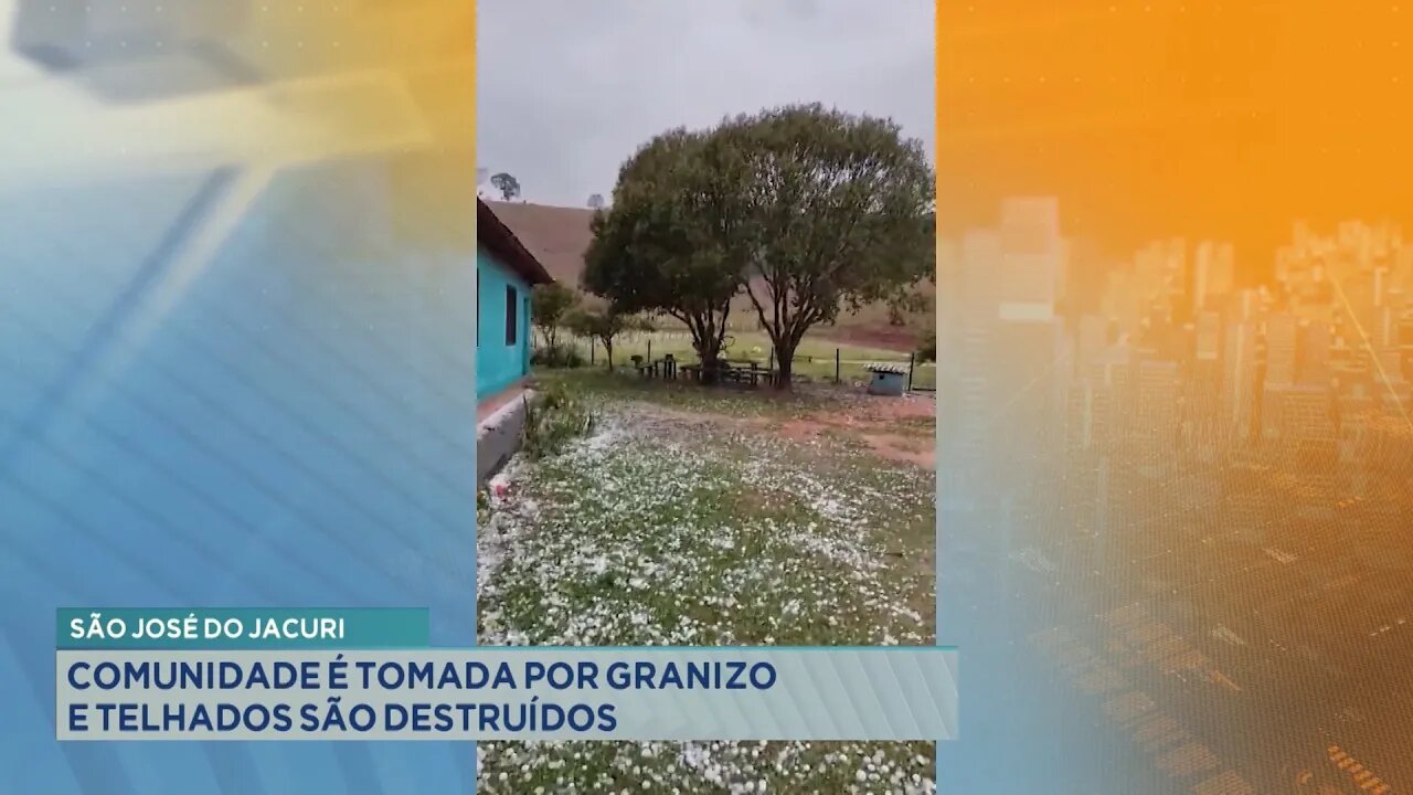 São José do Jacuri: Comunidade é tomada por granizo e telhados são destruídos.