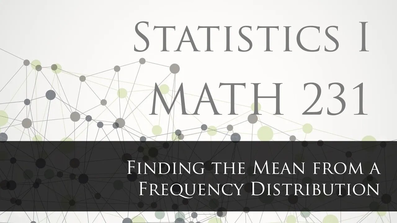 Finding the Mean from a Frequency Table