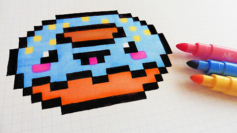 how to Draw Kawaii Donnut - Hello Pixel Art by Garbi KW