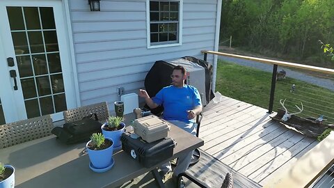 Puffing on the porch | drone view
