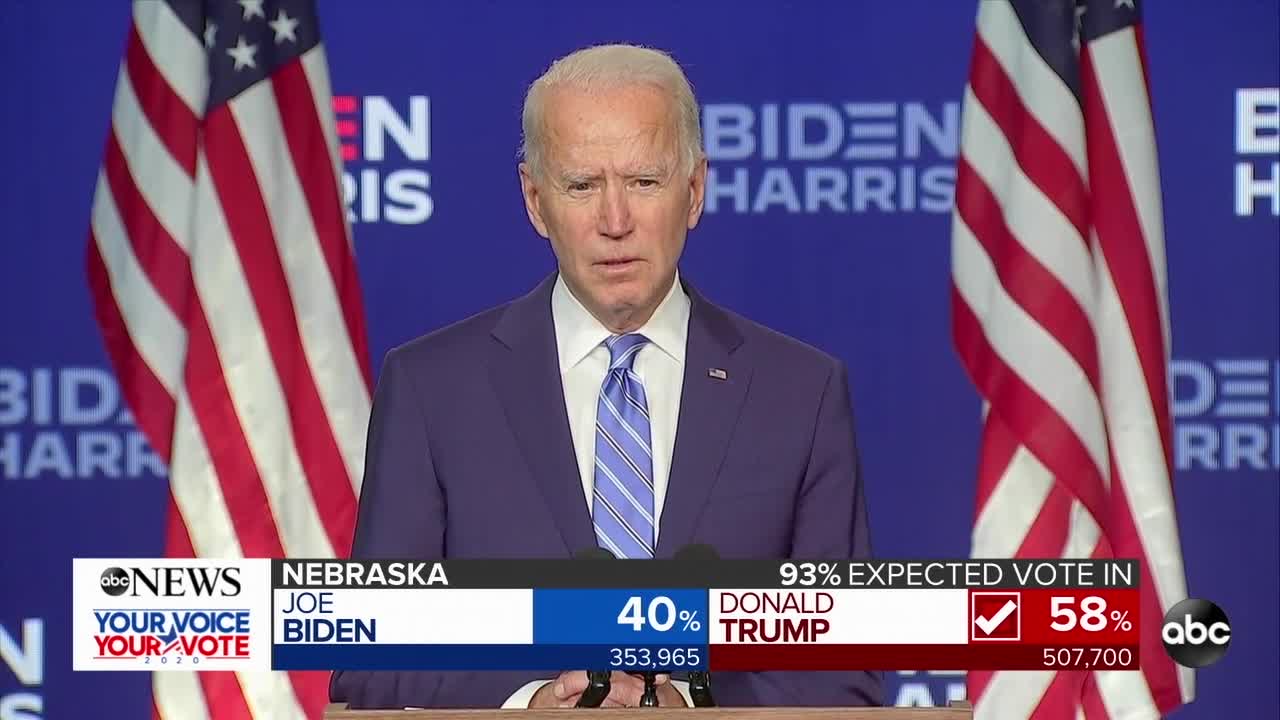 Joe Biden speaks as states continue to count ballots