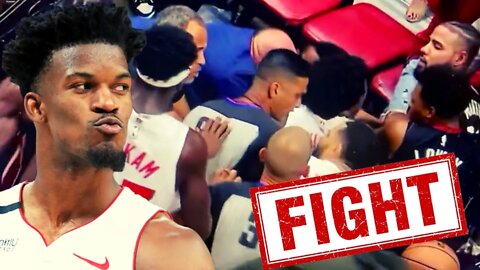 FIGHT Breaks Out In Raptors vs Heat Game, Player Gets TACKLED Into The Stands!