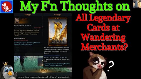 My F'n Thoughts: Make All Legendary Obtainable through the Wandering Merchants! Hi Akkan Server!