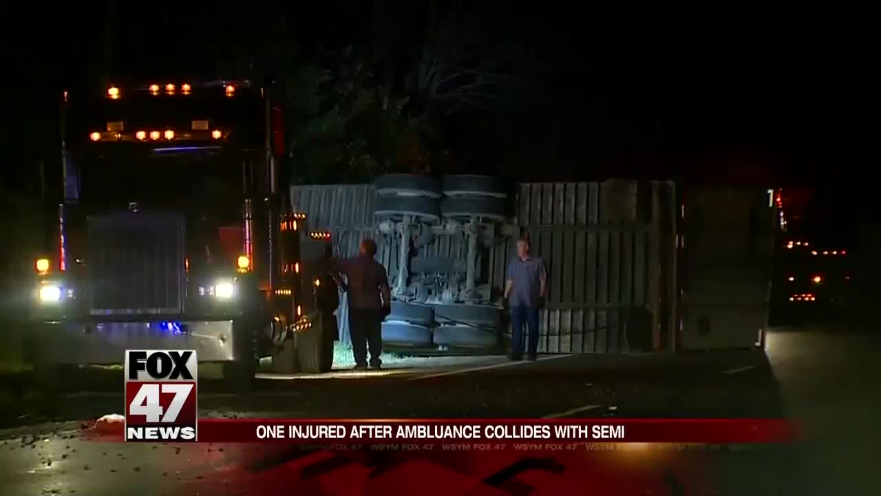 Semi vs. Ambulance crash in Van Buren County