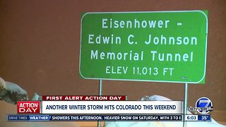 Snow starts to pile up at Eisenhower Tunnel Friday morning