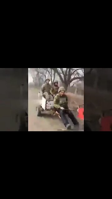 Ukraine forces have to resort to this cuz USA cant send them tank.