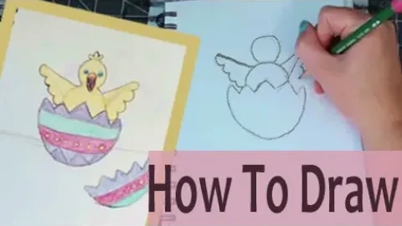 How To Draw A Baby Chick In An Egg ( Beginner)