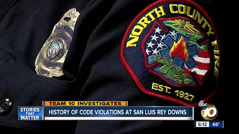 History of fire code violations at San Luis Rey Downs