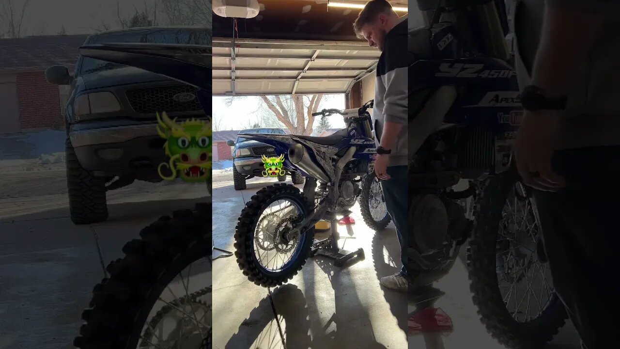 2023 Yamaha YZ450F revving in the garage. #yamaha #yz450f #blucru